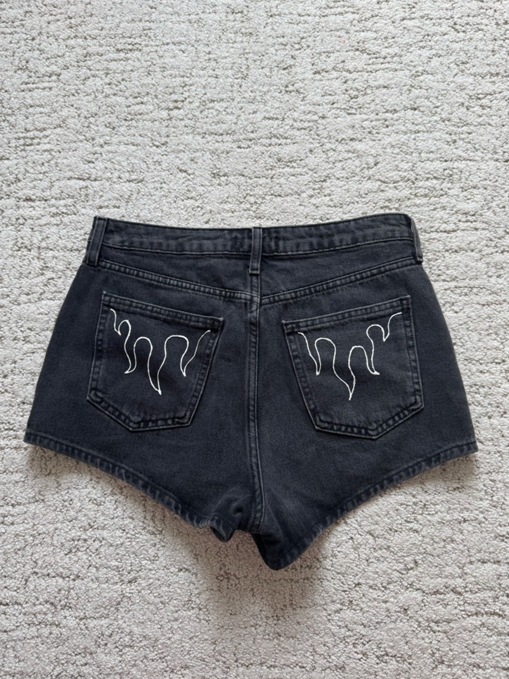 *2 for $14* Hand Painted Flame Jean Shorts